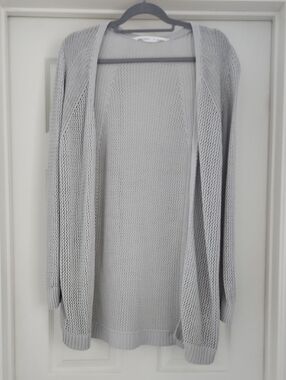 Athleta Light Gray Open-Front Cardigan, Gray, M, Excellent Used Condition